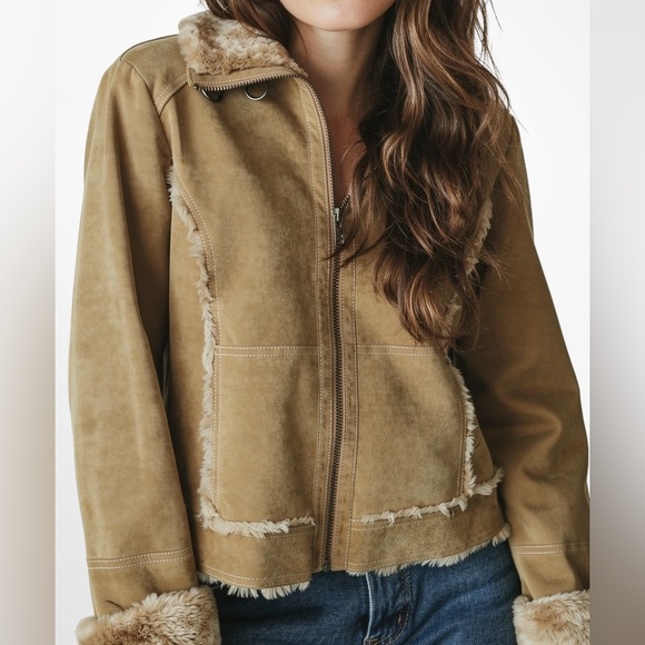 Wilsons Leather Jackets & Blazers - Wilsons Leather Y2K Penny Lane Shearling Jacket Tan Suede Size XL